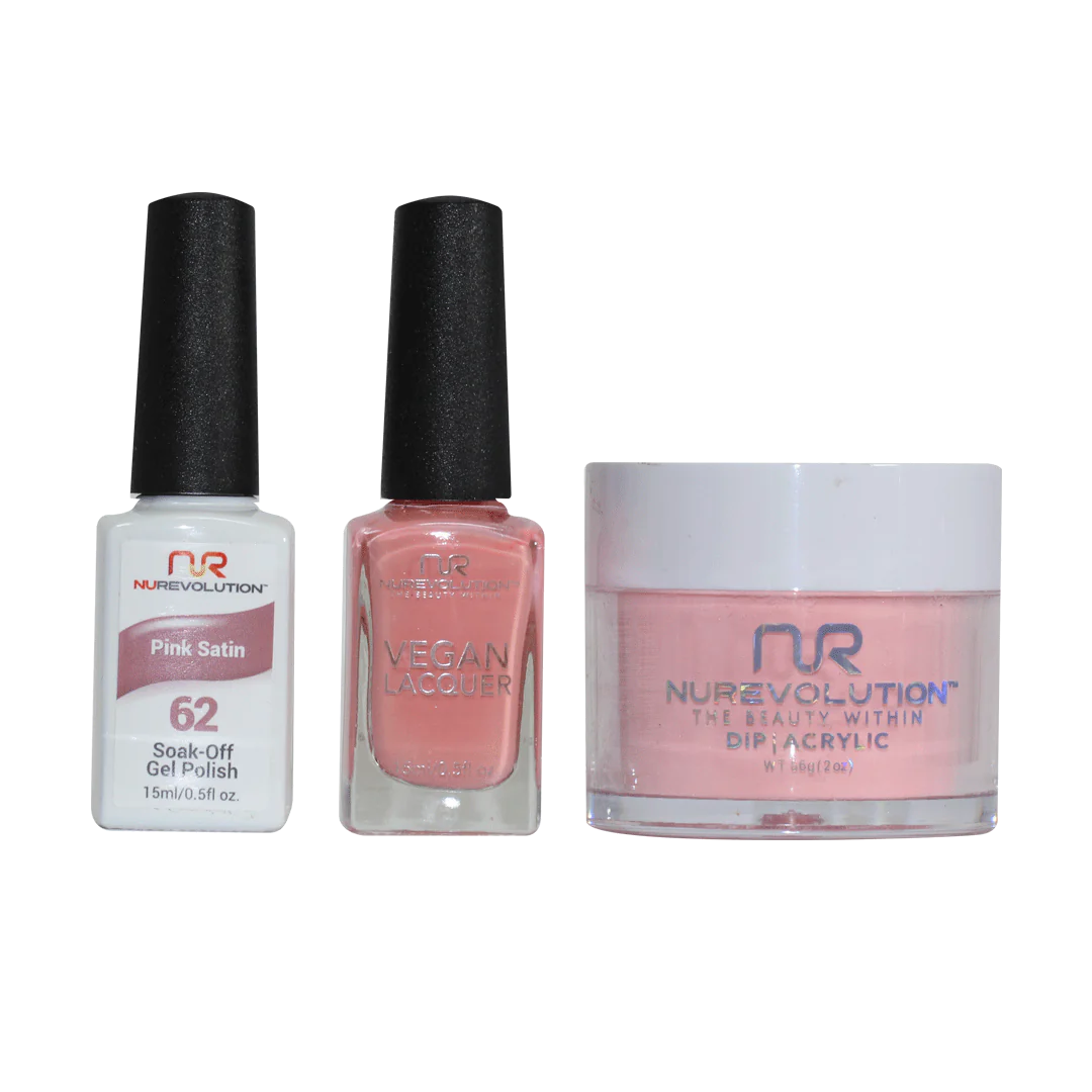 Trio set 062 Pink Satin